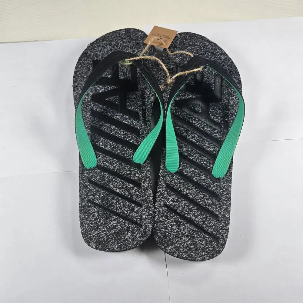 NWT American Eagle AE Flip‎ Flop Sandals in Charcoal Black Green Men's Size 12